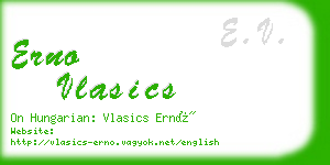 erno vlasics business card